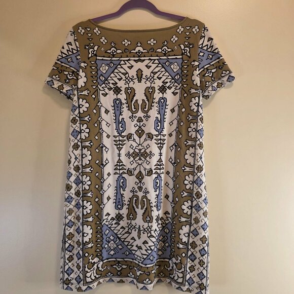Tory Burch Pima Cotton Short Sleeve Multicolor Shift Dress M - Picture 4 of 4